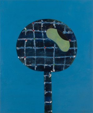 Gift Giver, 2023, Oil and glitter on canvas, 144 x 110 cm