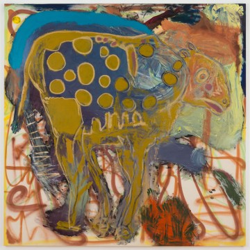 Uman, Cow painting, 2021, Oil on canvas, 183 x 183 cm (72 x 72 inches)