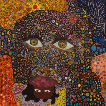 Uman, Trying to get likes, 2021, Oil on canvas, 213 x 213 cm (84 x 84 inches)