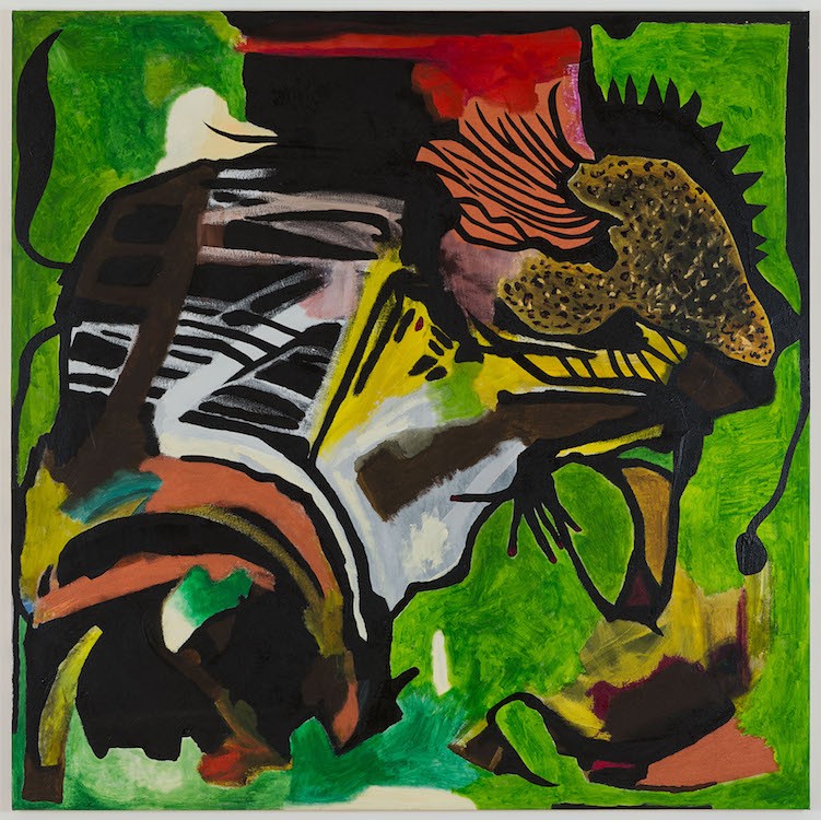 Uman, Green painting, 2021, Oil on canvas, 153 x 153 cm (60 x 60 inches)