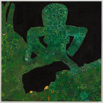 Uman, Green moss lady, 2021, Oil on canvas, 183 x 183 cm (72 x 72 inches)