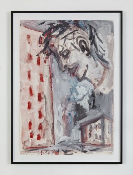 Häuserkopf, 1986, Acrylic on paper, 100 x 70 cm