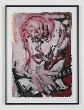 Kopf - Gitarre, 1980, Acrylic and crayon on paper, 87 x 61 cm