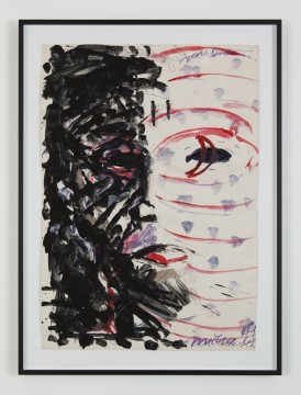 Selfportrait, 1981, Acrylic and crayon on paper, 87 x 61 cm