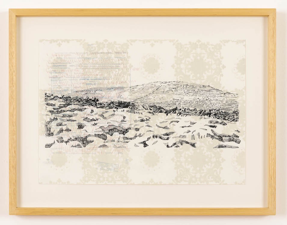 Eirene Efstathiou, Domestic stratigraphies 2, 2021, Lithograph, ink and pencil drawing on paper, 29 x 41.5 cm