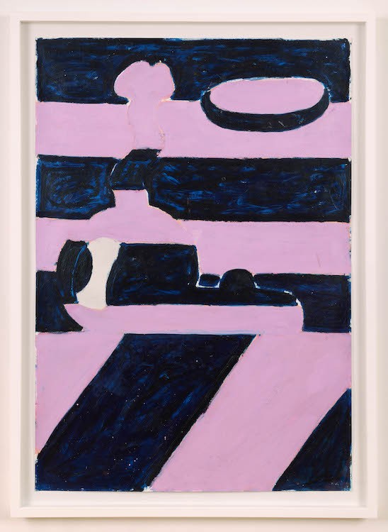 Nel Aerts, Camouflage Eye-Roll, 2022, Oil, oil stick on paper, 100 x 70 cm