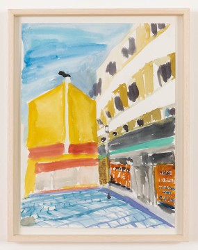 Tamina Amadyar, y-house, 2022, watercolour on paper, 48 x 36 cm