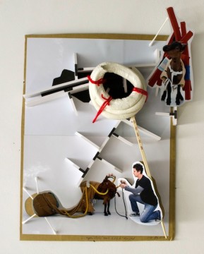 John Bock, Untitled, 2016, Collage, 57 x 44 x 11 cm