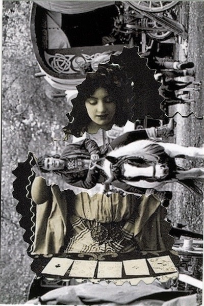Maria Papadimitriou, On The Road (Φirma Gypsy Globales), 2014, Collage, 32.5 x 27.5 cm