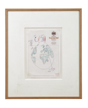 Martin Kippenberger, Untitled,1994, Ink and pencil on hotel paper, 55.5 x 47 cm