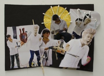 John Bock, Untitled, 2016, Collage, 43 x 56 x 9 cm