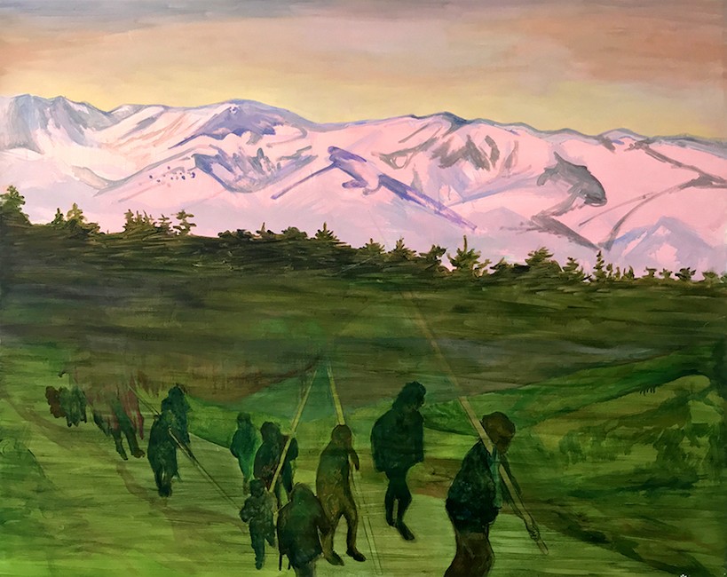 An expression of such longing that I had to look away (Carriers), 2021 , Oil on canvas , 80 x 100 cm