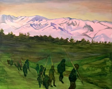 An expression of such longing that I had to look away (Carriers), 2021 , Oil on canvas , 80 x 100 cm