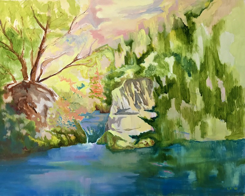 I overlooked the moment (Waterfall), 2021 , Oil on canvas , 80 x 100 cm