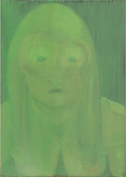 See? I had seen it precisely this way (Green face), 2010-21 , Oil on canvas , 36 x 25 cm