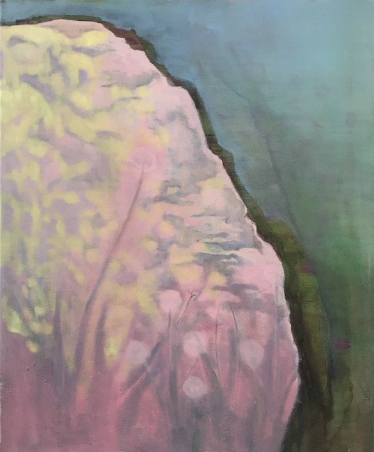 I held still waiting for the pleasure to dull (Pink rock), 2021 , Oil on canvas , 60 x 50 cm