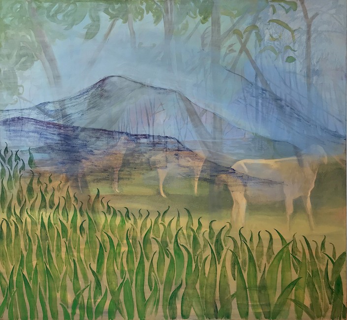 I could believe anything new (The goats), 2021, Oil on canvas , 121 x 131 cm