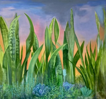 I let myself imagine what I wanted (Sublime succulents), 2020 , Oil on canvas , 130 x 140 cm