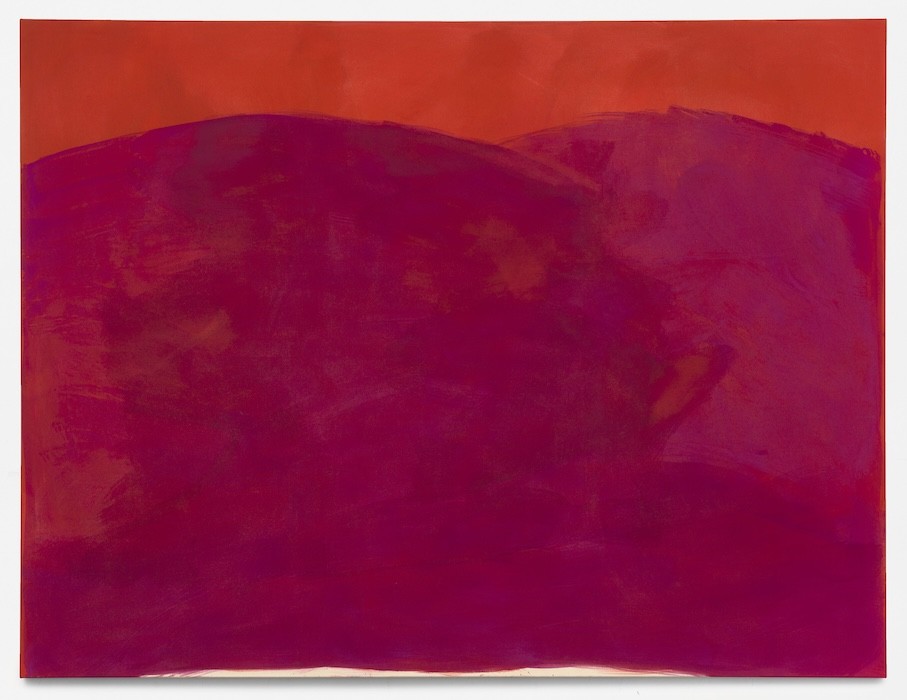crimson red sky, 2024, pigment and glutin on canvas, 190 x 250 cm