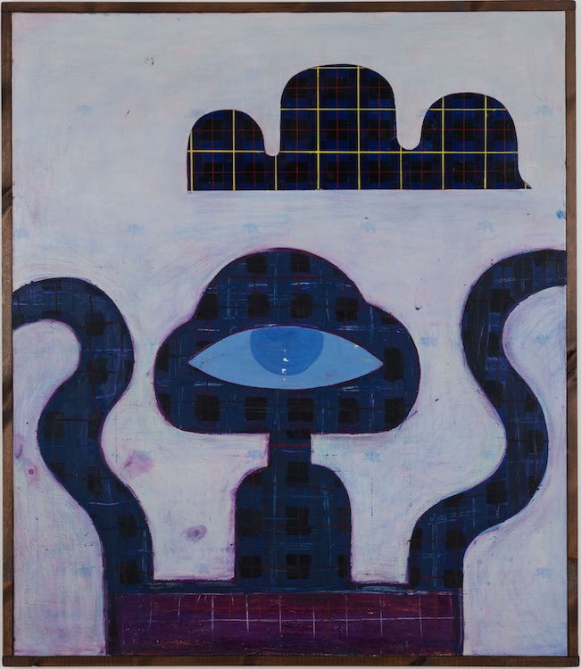 Turmoil Mind Fucker, 2020, Acrylic, oil stick, pastel, varnish and paper on canvas in artist-made frame, 144 x 124 cm