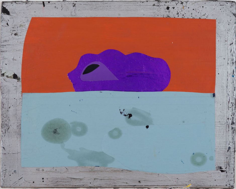 The Dust Settles, 2020, Collage on acrylic and oil painted wood, 36 x 45 cm