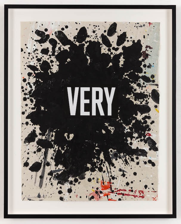 Very, 2021, Acrylic and collage on paper, 65 x 50 cm