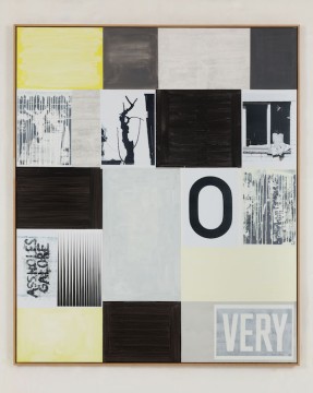 Untitled, (O), 2021, Acrylic and collage on canvas, 1.80 x 1.50 m