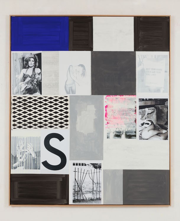 Untitled, (S), 2021, Acrylic and collage on canvas, 1.80 x 1.50 m