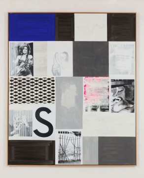 Untitled, (S), 2021, Acrylic and collage on canvas, 1.80 x 1.50 m