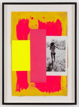 Running, 2019/21, Acrylic and collage on cardboard, 63 x 42.5 cm