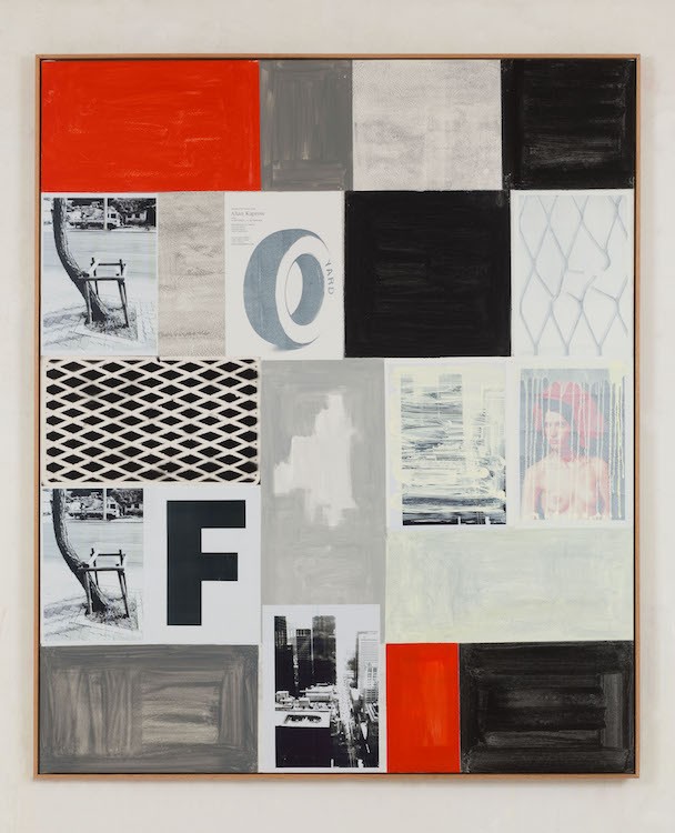 Untitled, (F), 2021, Acrylic and collage on canvas, 1.80 x 1.50 m