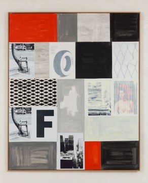 Untitled, (F), 2021, Acrylic and collage on canvas, 1.80 x 1.50 m
