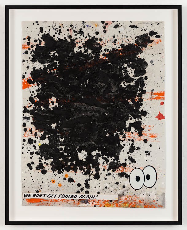 We won't get fooled again, 2021, Acrylic and collage on paper, 65 x 50 cm