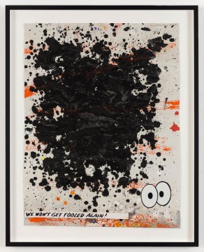 We won't get fooled again, 2021, Acrylic and collage on paper, 65 x 50 cm